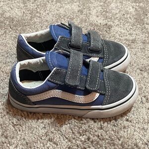 Vans off the wall Sk8 Kids Blue and Gray Velcro Sneakers